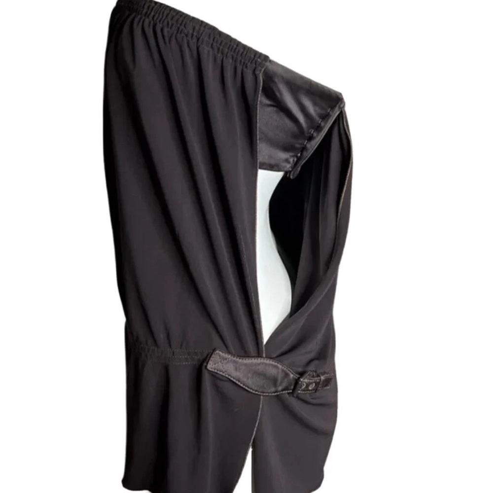 Gucci Black strapless top with leather buckles